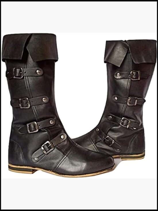 Medieval Leather Boots Renaissance Viking Pirate Costume Ankle Boot Men main image 5